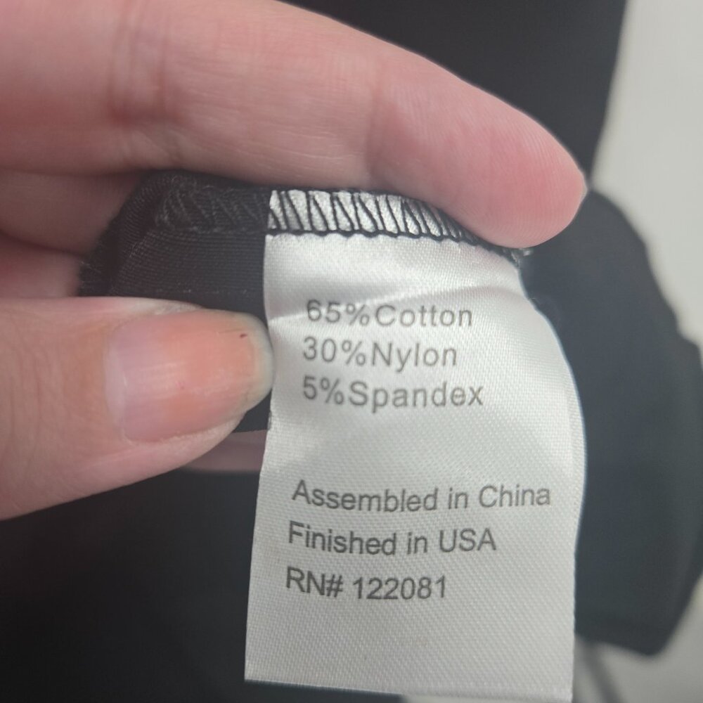 Tatyana Black White Triangle Cutout Back Collar Cotton Nylon Midi Dress 4x - Picture 9 of 12